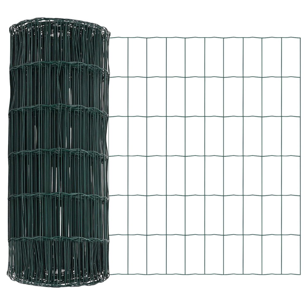 Produktbild för Eurogärdsel Grön 0,6 x 50 m PVC-belagt järn