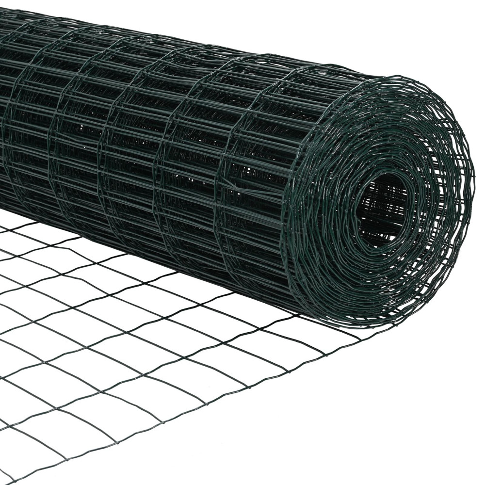 Produktbild för Eurogärdsel Grön 0,6 x 50 m PVC-belagt järn