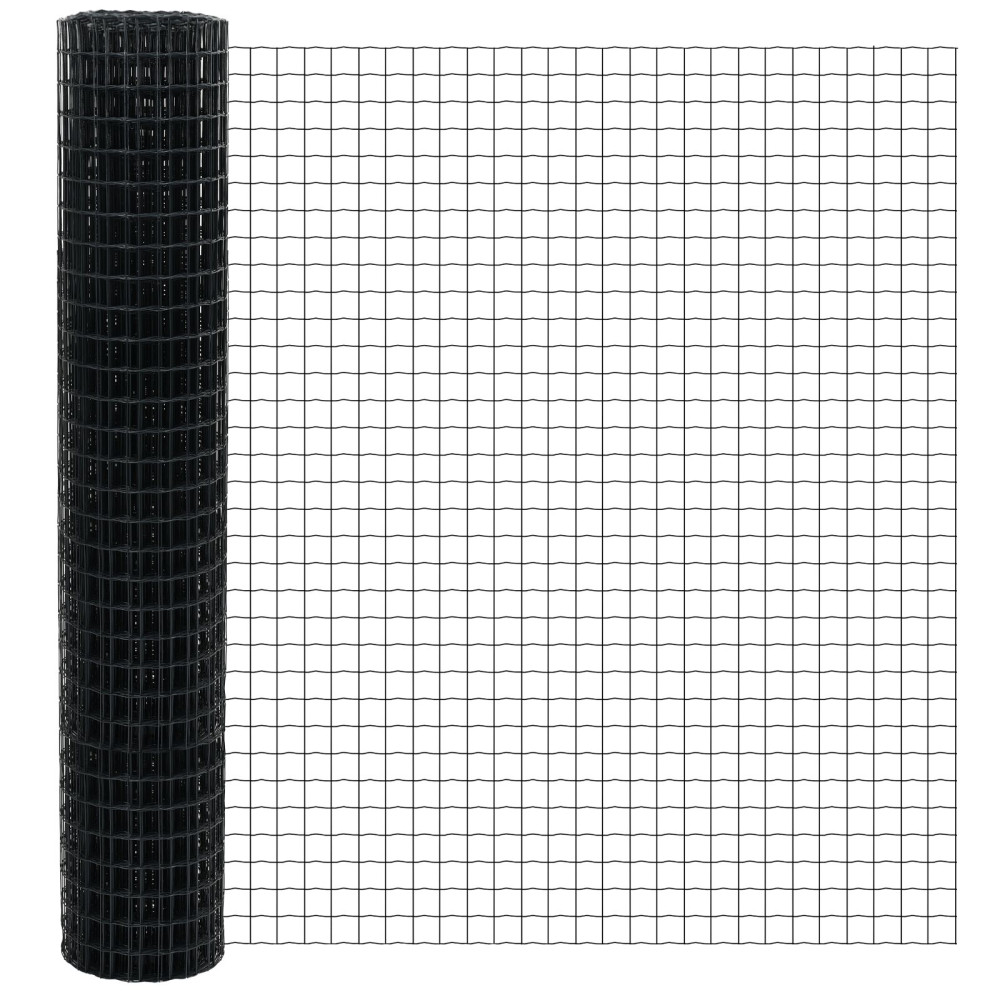 Produktbild för Eurogärdsel Grå 1,5 x 10 m PVC-belagt järn