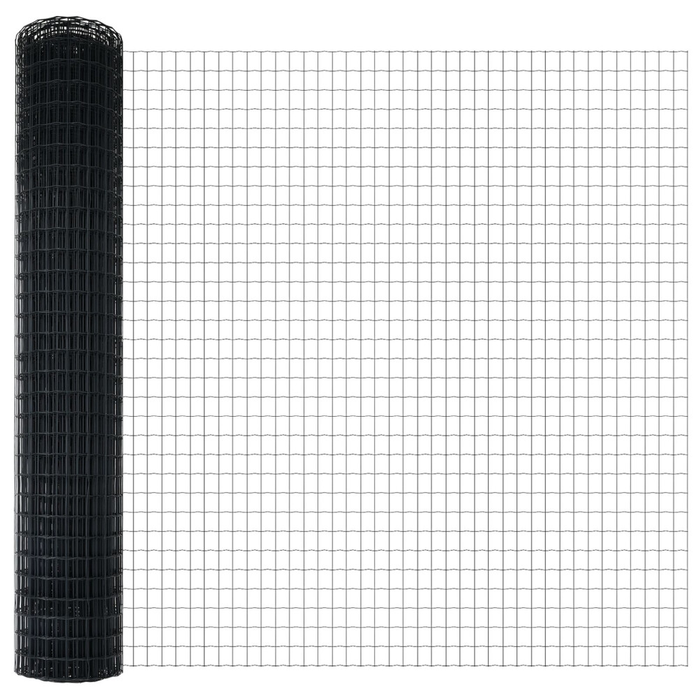 Produktbild för Eurogärdsel Grå 1,5 x 10 m PVC-belagt järn