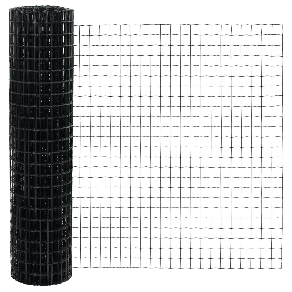 Produktbild för Eurogärdsel Grå 1,2 x 25 m PVC-belagt järn