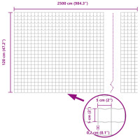 Produktbild för Eurogärdsel Grå 1,2 x 25 m PVC-belagt järn
