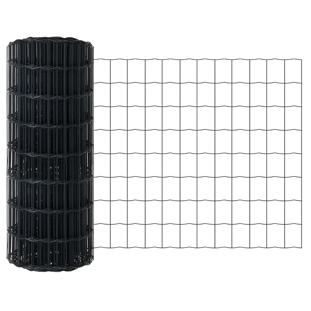 Produktbild för Eurogärdsel Grå 0,8 x 25 m PVC-belagt järn