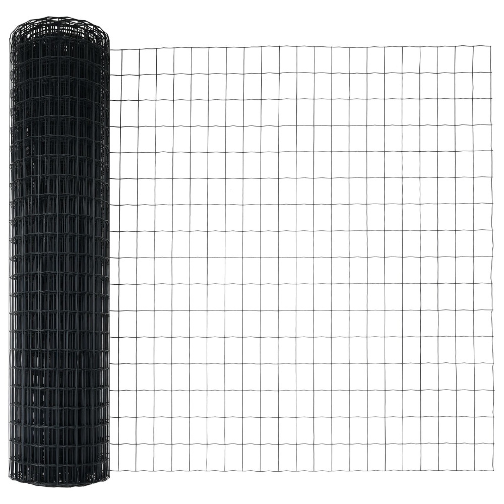 Produktbild för Eurogärdsel Grå 1 x 25 m PVC-belagt järn
