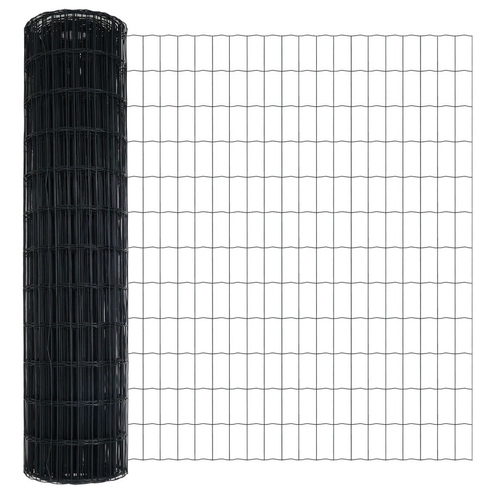 Produktbild för Eurogärdsel Grå 1,2 x 25 m PVC-belagt järn