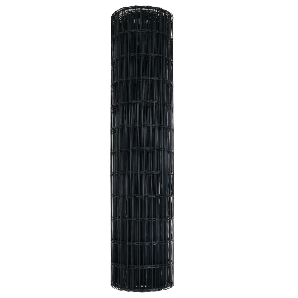 Produktbild för Eurogärdsel Grå 1,2 x 25 m PVC-belagt järn