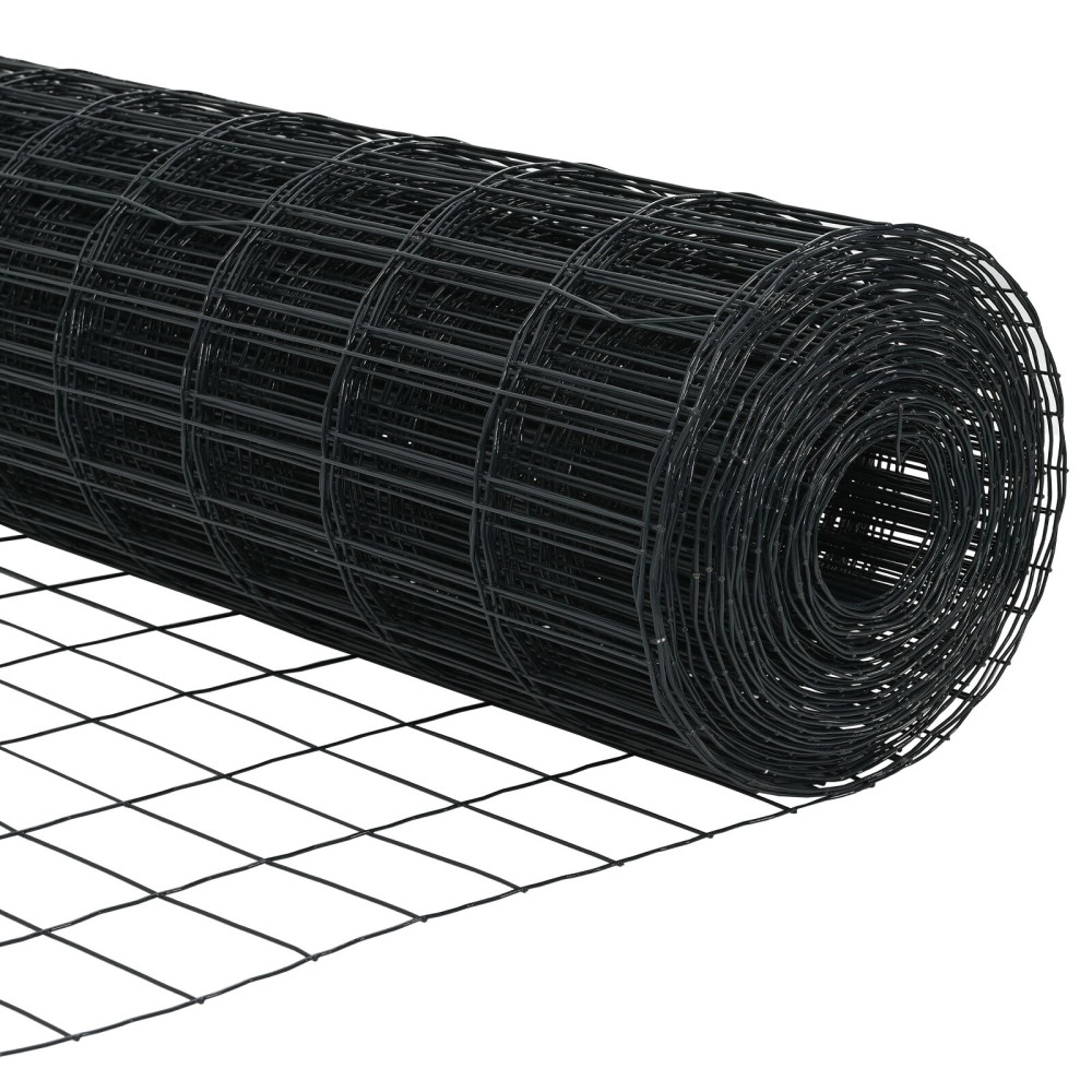 Produktbild för Eurogärdsel Grå 1,2 x 25 m PVC-belagt järn