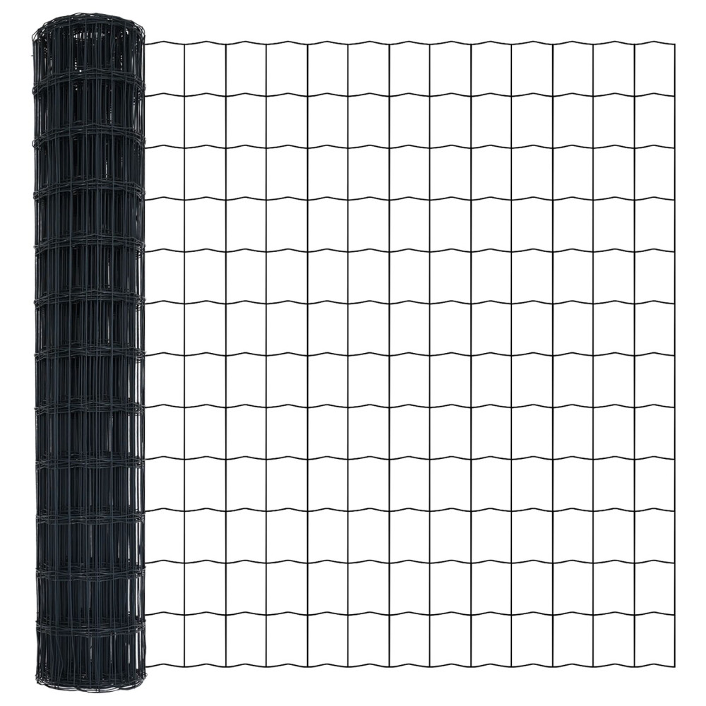 Produktbild för Eurogärdsel Grå 1,2 x 25 m PVC-belagt järn