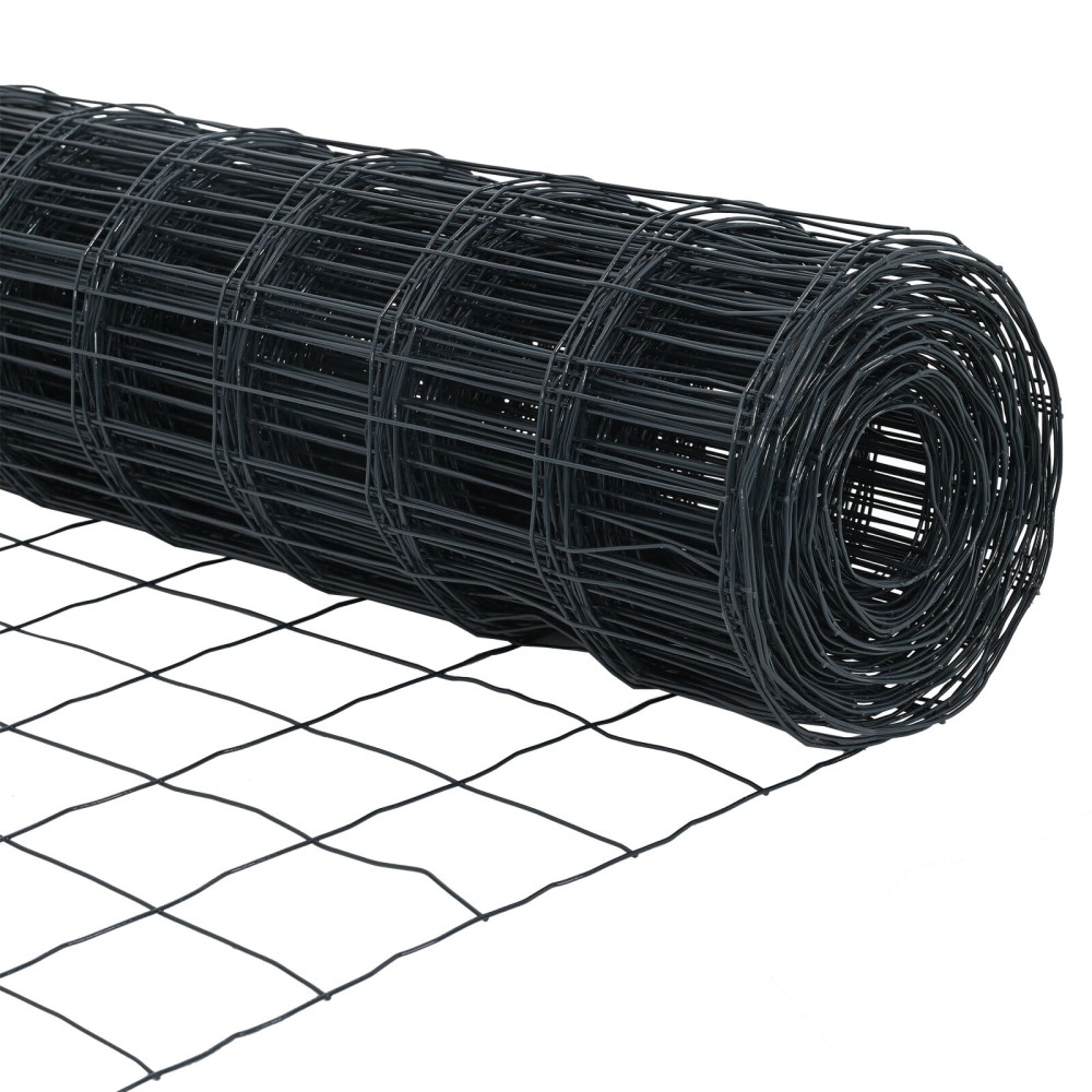 Produktbild för Eurogärdsel Grå 1,2 x 25 m PVC-belagt järn