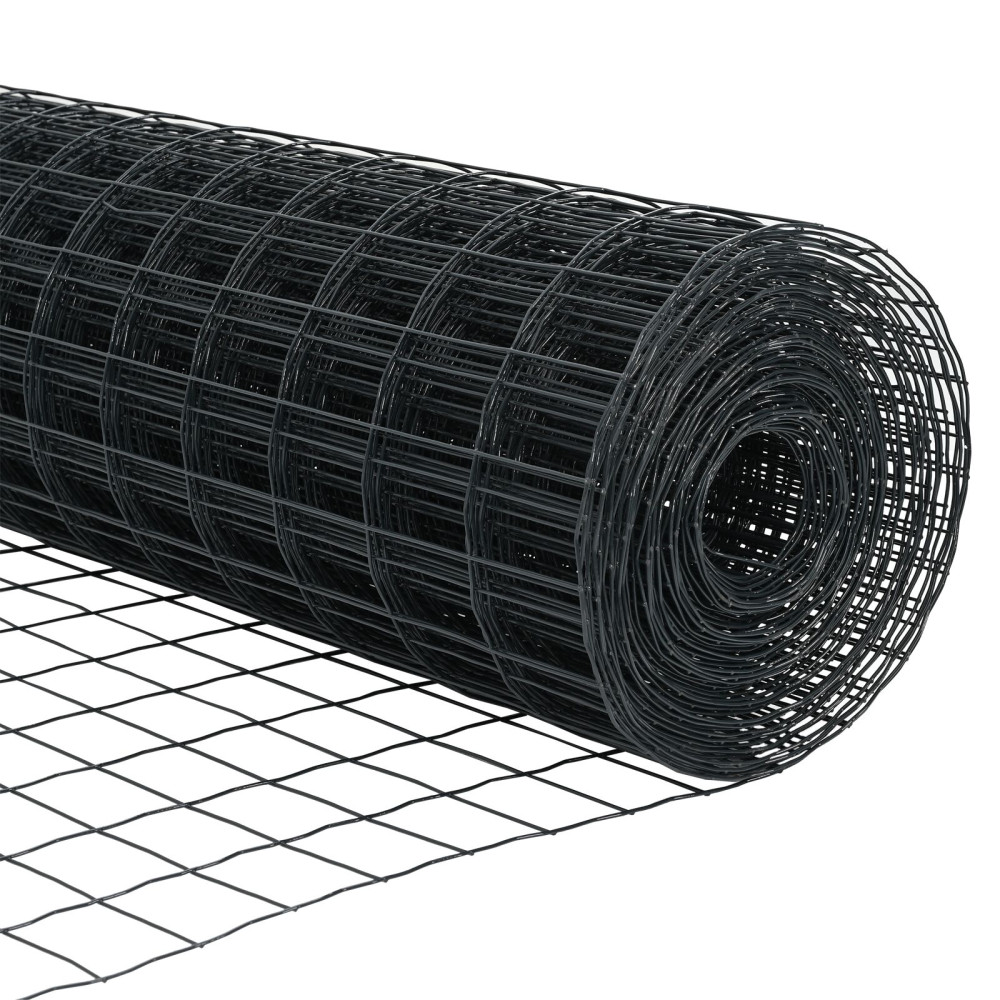 Produktbild för Eurogärdsel Grå 0,6 x 50 m PVC-belagt järn