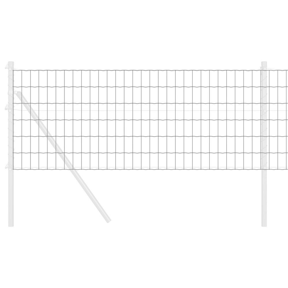 Produktbild för Eurogärdsel Grå 0,6 x 50 m PVC-belagt järn