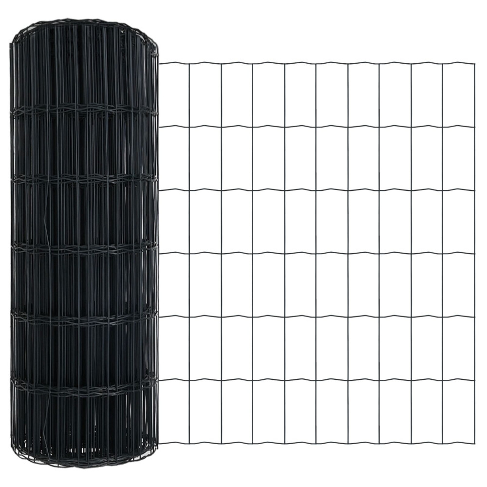 Produktbild för Eurogärdsel Grå 0,6 x 50 m PVC-belagt järn