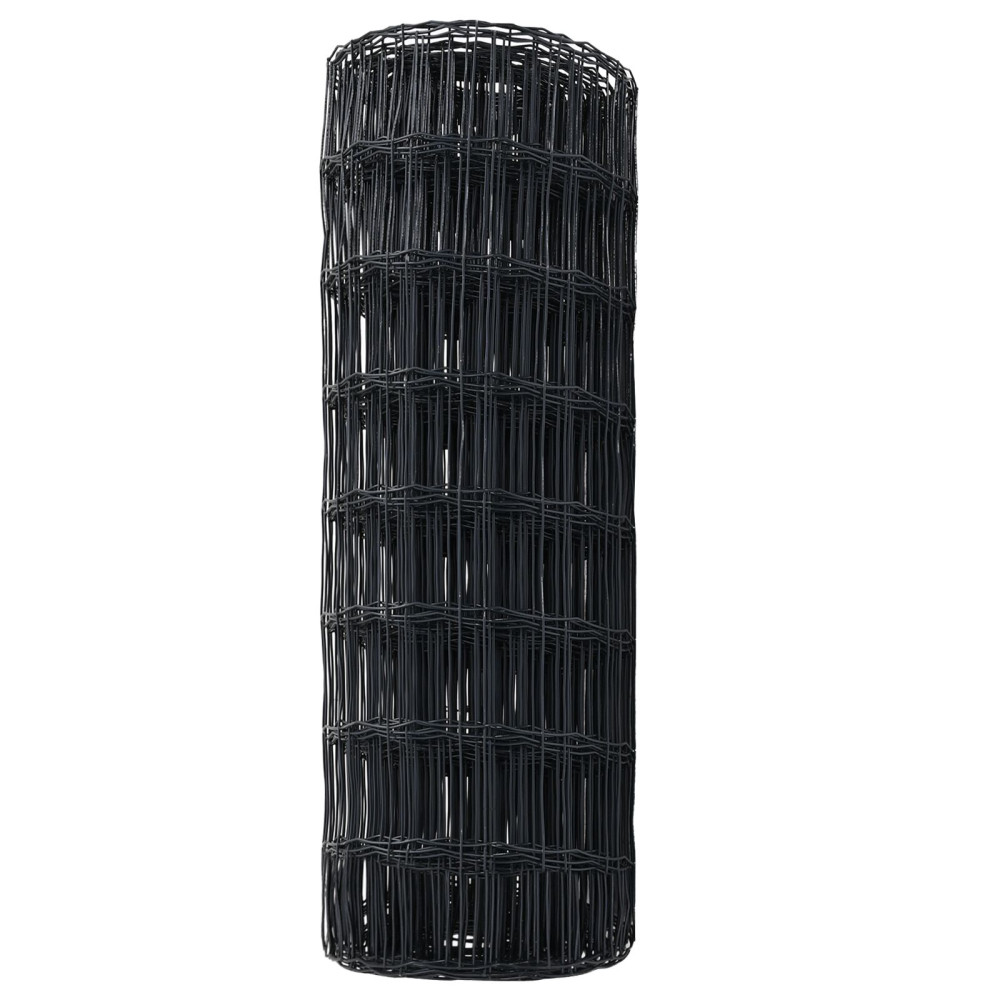 Produktbild för Eurogärdsel Grå 0,6 x 50 m PVC-belagt järn