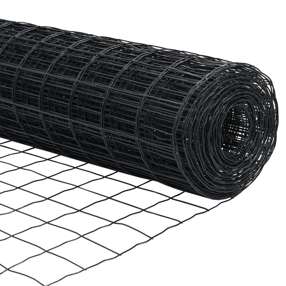 Produktbild för Eurogärdsel Grå 0,6 x 50 m PVC-belagt järn