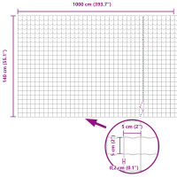 Produktbild för Eurogärdsel 1,4 x 10 m PVC-belagt järn
