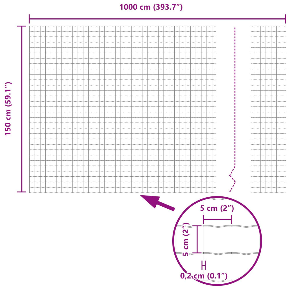 Produktbild för Eurogärdsel 1,5 x 10 m PVC-belagt järn