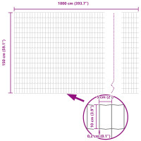 Produktbild för Eurogärdsel 1,5 x 10 m PVC-belagt järn