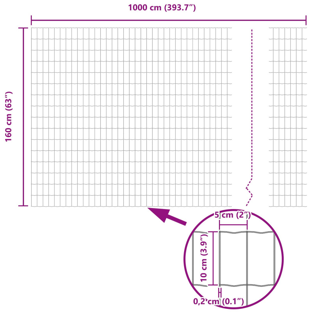 Produktbild för Eurogärdsel 1,6 x 10 m PVC-belagt järn