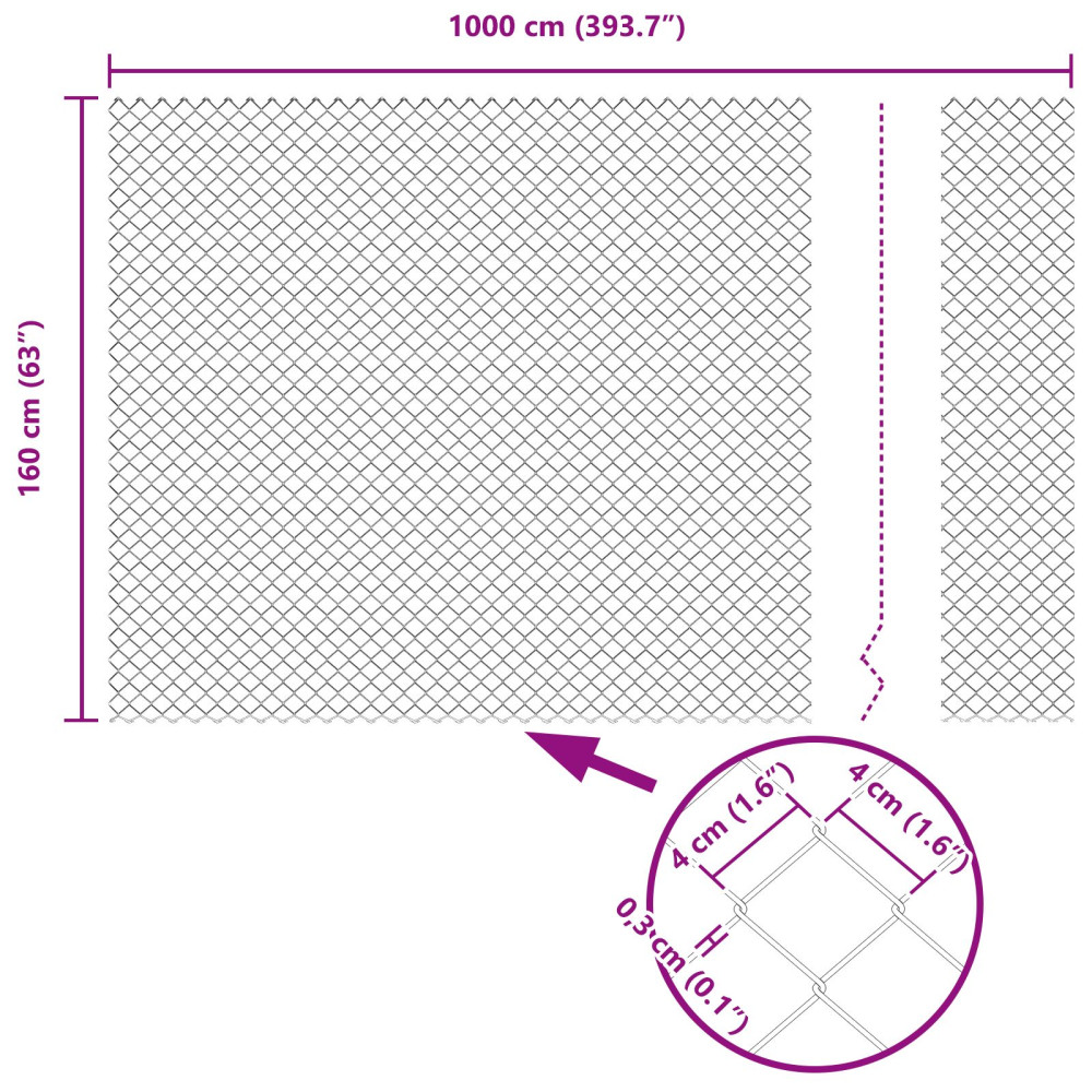 Produktbild för Kedjelänk Stängsel 10 x 1,6 m Stål Grön