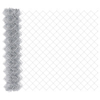 Produktbild för Kedjelänk Stängsel 25 x 1,2 m Galvaniserat stål Silver