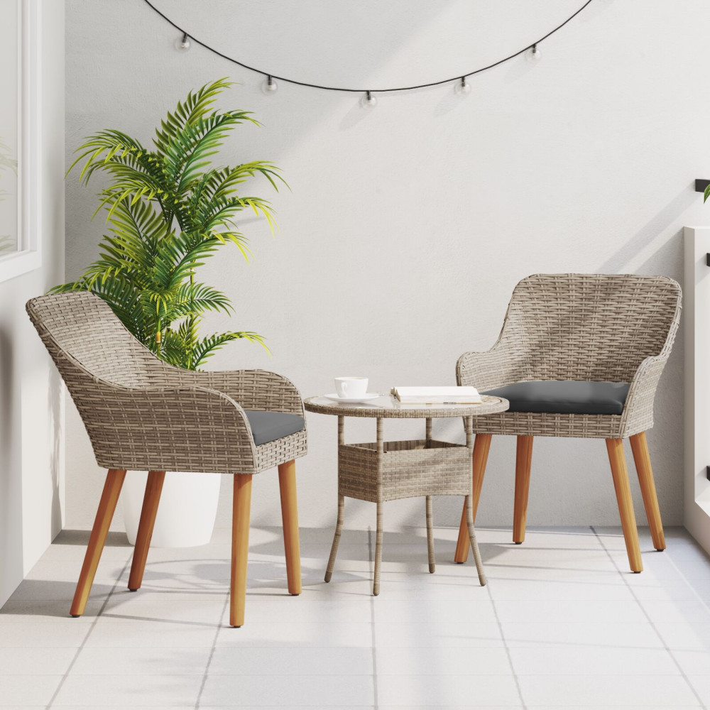 Produktbild för Trädgård Stol 2 pcs Svart 62,5 x 55 x 82 cm konstrotting