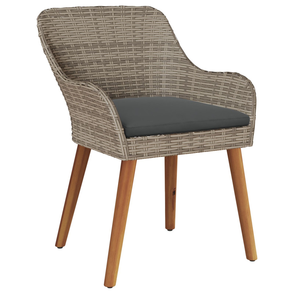 Produktbild för Trädgård Stol 2 pcs Svart 62,5 x 55 x 82 cm konstrotting