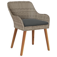 Produktbild för Trädgård Stol 2 pcs Svart 62,5 x 55 x 82 cm konstrotting