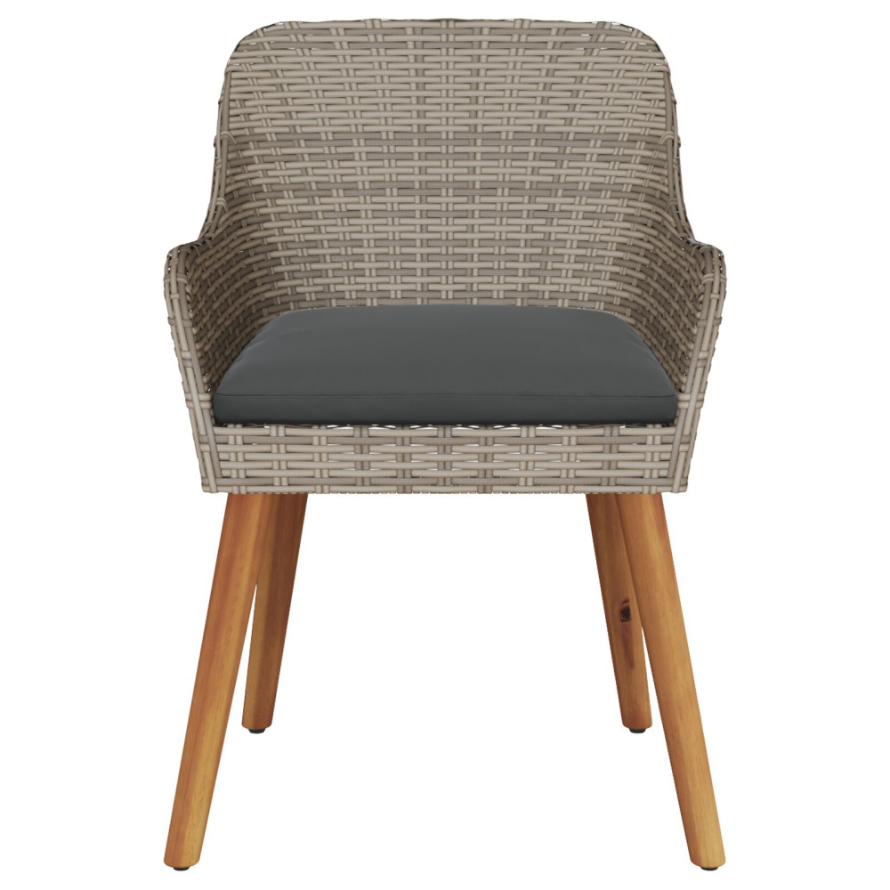 Produktbild för Trädgård Stol 2 pcs Svart 62,5 x 55 x 82 cm konstrotting