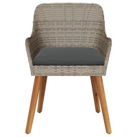 Produktbild för Trädgård Stol 2 pcs Svart 62,5 x 55 x 82 cm konstrotting