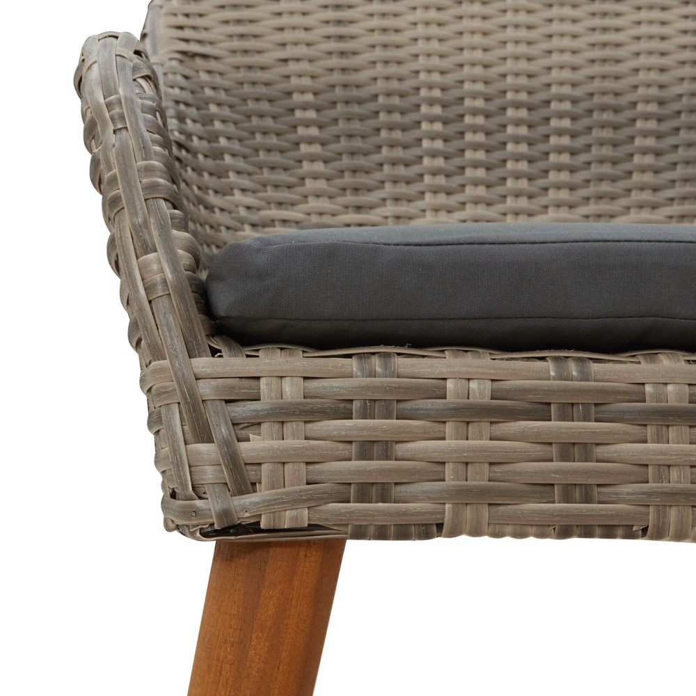 Produktbild för Trädgård Stol 2 pcs Svart 62,5 x 55 x 82 cm konstrotting
