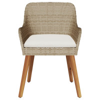 Produktbild för Trädgård Stol 2 pcs Beige 62,5 x 55 x 82 cm konstrotting