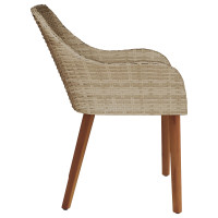 Produktbild för Trädgård Stol 2 pcs Beige 62,5 x 55 x 82 cm konstrotting