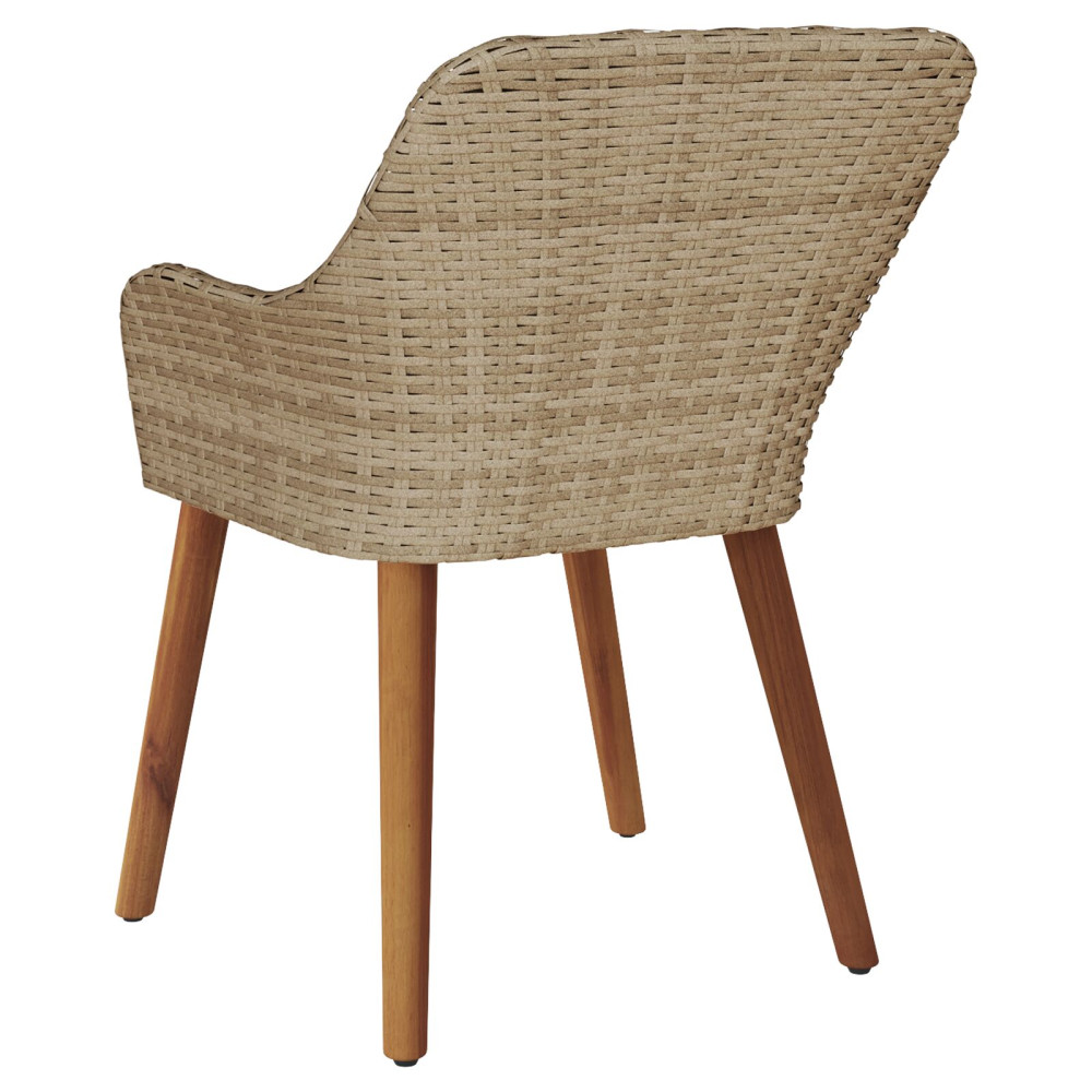 Produktbild för Trädgård Stol 2 pcs Beige 62,5 x 55 x 82 cm konstrotting