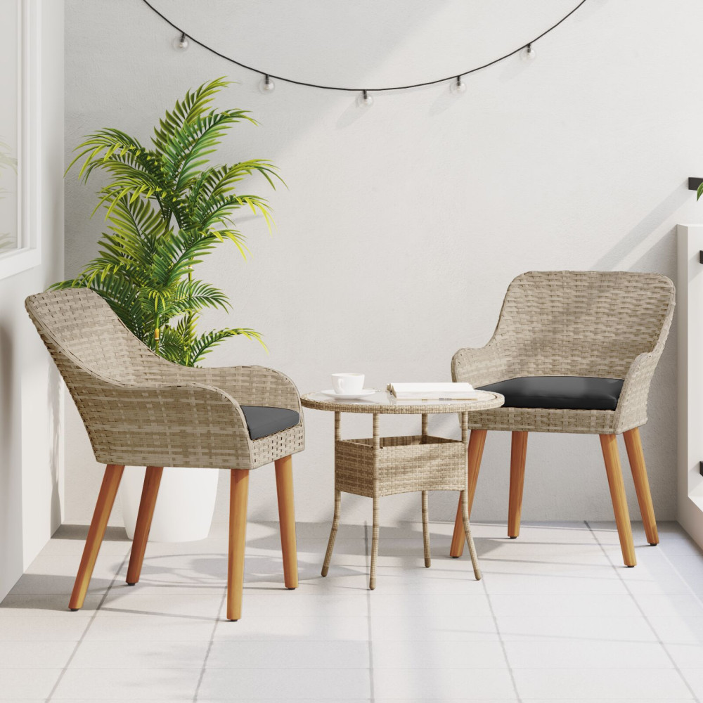 Produktbild för Trädgård Stol 2 pcs Ljusgrå 62,5 x 55 x 82 cm konstrotting