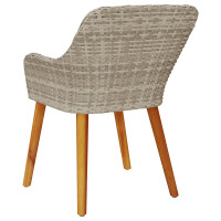 Produktbild för Trädgård Stol 2 pcs Ljusgrå 62,5 x 55 x 82 cm konstrotting