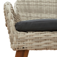 Produktbild för Trädgård Stol 2 pcs Ljusgrå 62,5 x 55 x 82 cm konstrotting