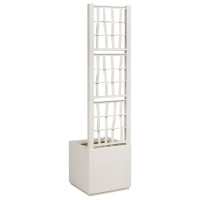 Produktbild för Trädgårdsplanterare med trellis Vit 36 x 36 x 140 cm PP