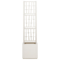 Produktbild för Trädgårdsplanterare med trellis Vit 36 x 36 x 140 cm PP
