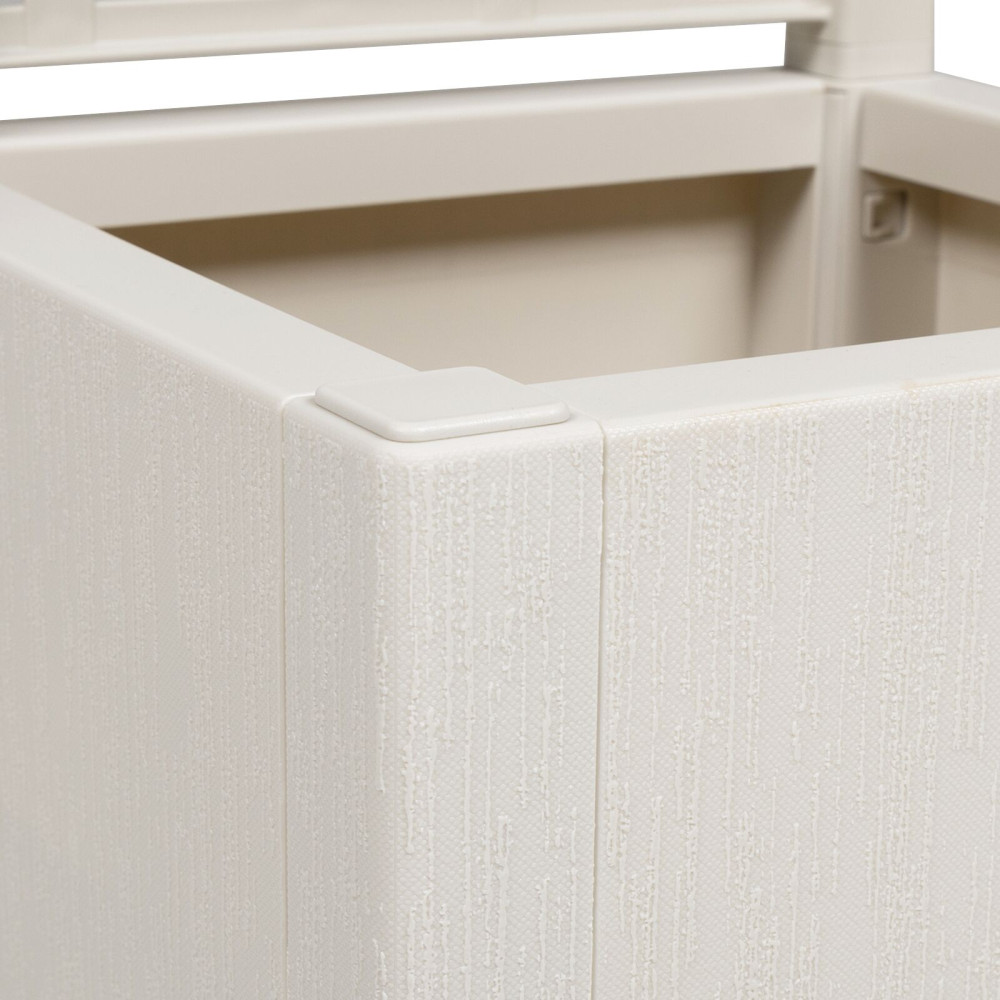 Produktbild för Trädgårdsplanterare med trellis Vit 36 x 36 x 140 cm PP