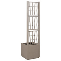 Produktbild för Trädgårdsplanterare med trellis Ljusbrun 36 x 36 x 140 cm PP