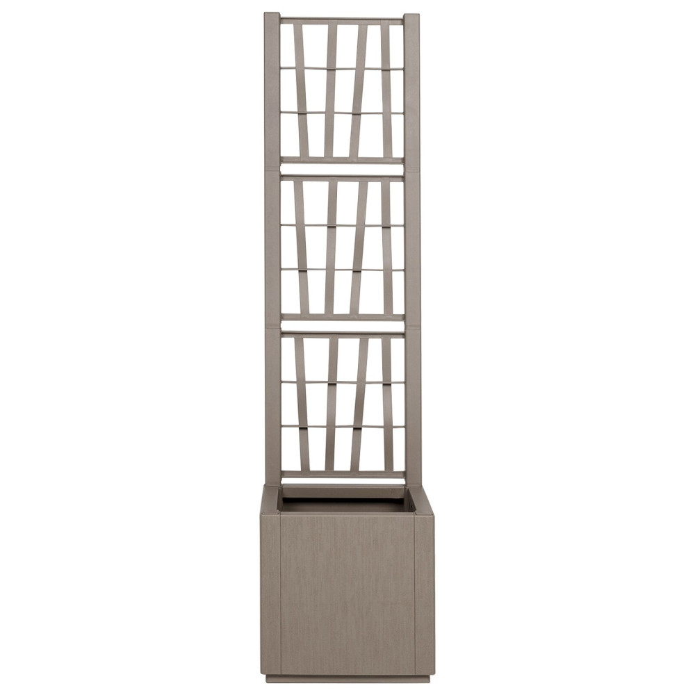 Produktbild för Trädgårdsplanterare med trellis Ljusbrun 36 x 36 x 140 cm PP