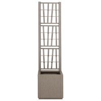 Produktbild för Trädgårdsplanterare med trellis Ljusbrun 36 x 36 x 140 cm PP