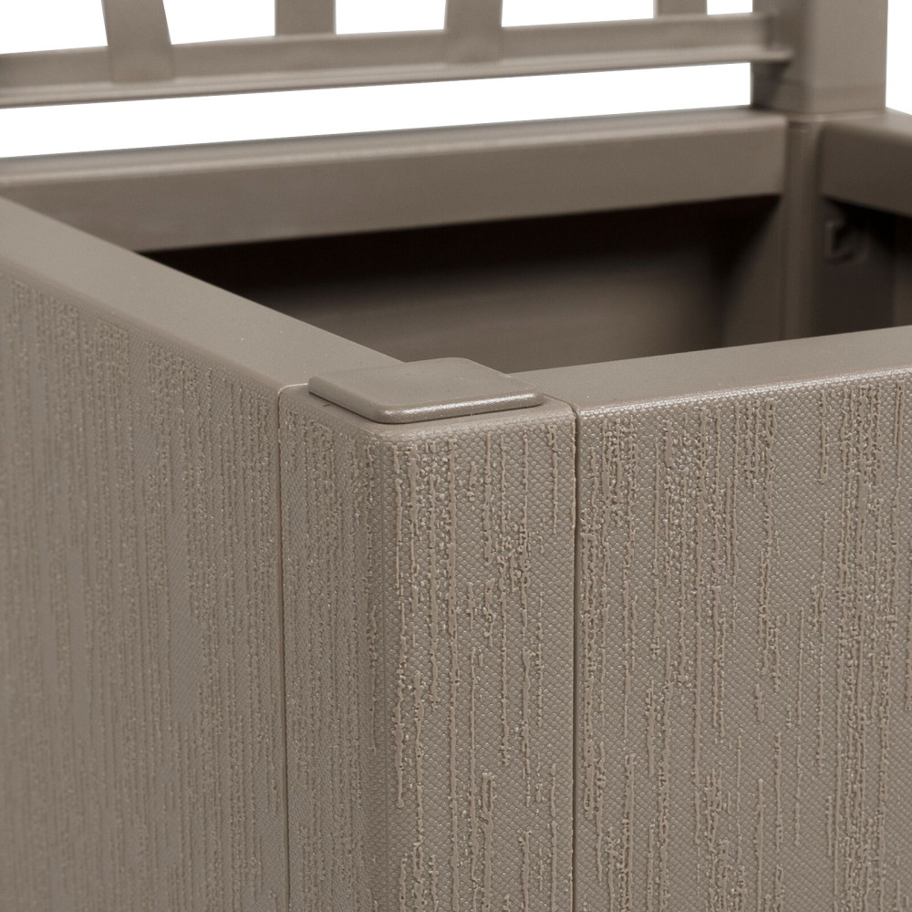 Produktbild för Trädgårdsplanterare med trellis Ljusbrun 36 x 36 x 140 cm PP