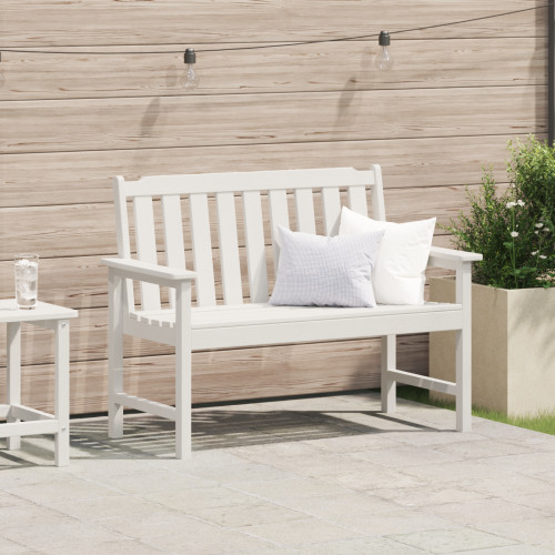 vidaXL Trädgårdsbänk Vit 120 x 59 x 88 cm HDPE