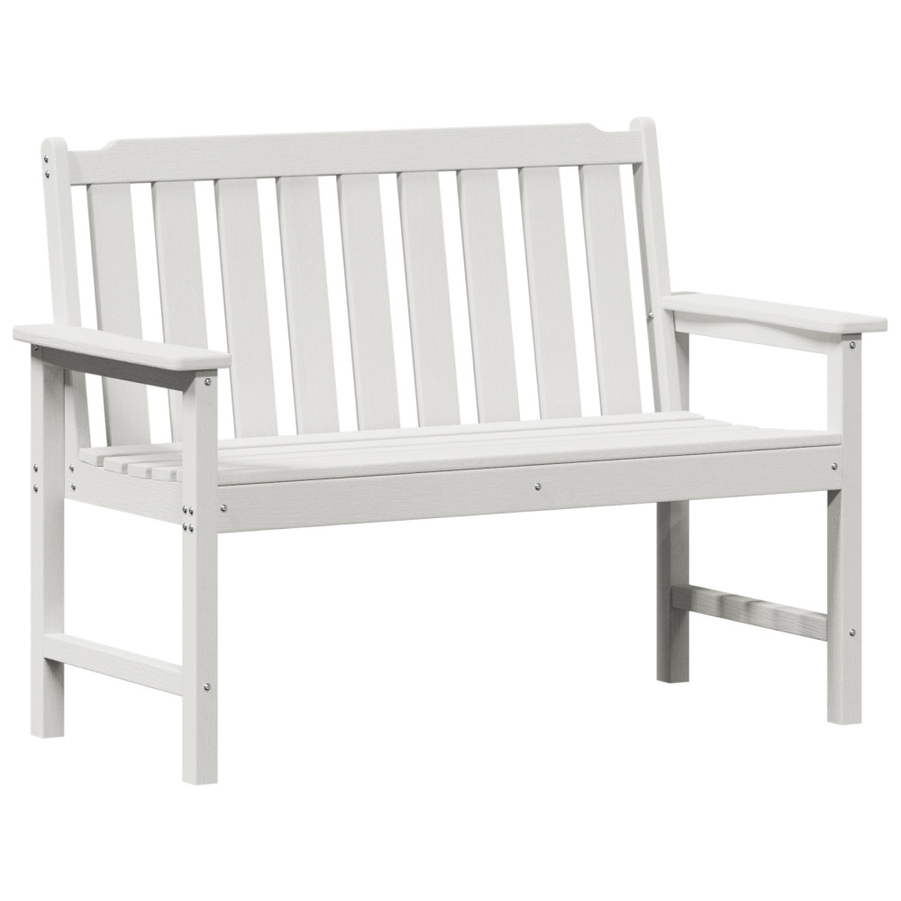 Produktbild för Trädgårdsbänk Vit 120 x 59 x 88 cm HDPE