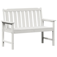 Produktbild för Trädgårdsbänk Vit 120 x 59 x 88 cm HDPE