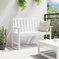 Produktbild för Trädgårdsbänk Vit 120 x 59 x 88 cm HDPE