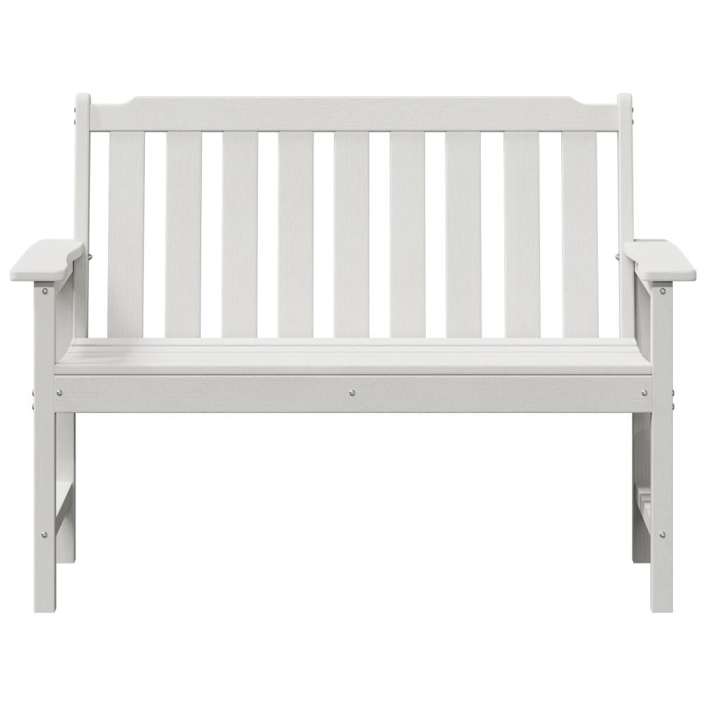 Produktbild för Trädgårdsbänk Vit 120 x 59 x 88 cm HDPE