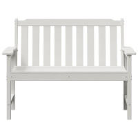 Produktbild för Trädgårdsbänk Vit 120 x 59 x 88 cm HDPE