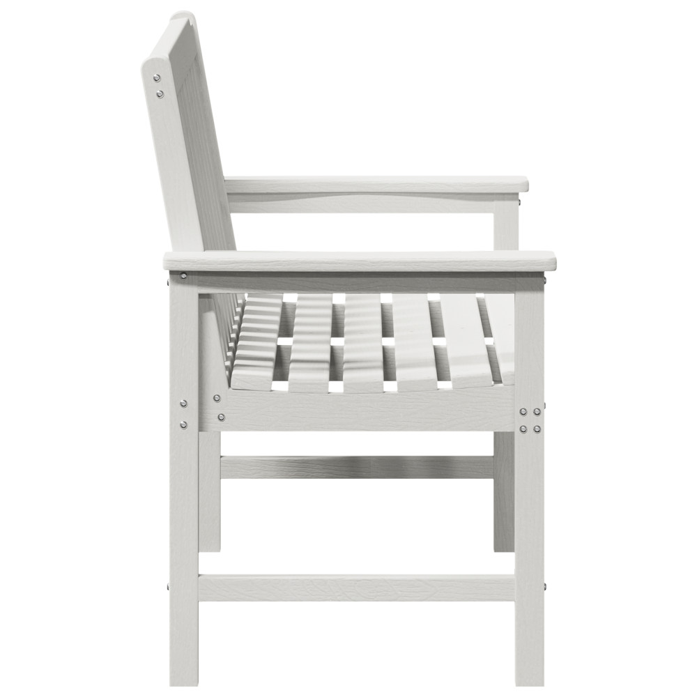 Produktbild för Trädgårdsbänk Vit 120 x 59 x 88 cm HDPE